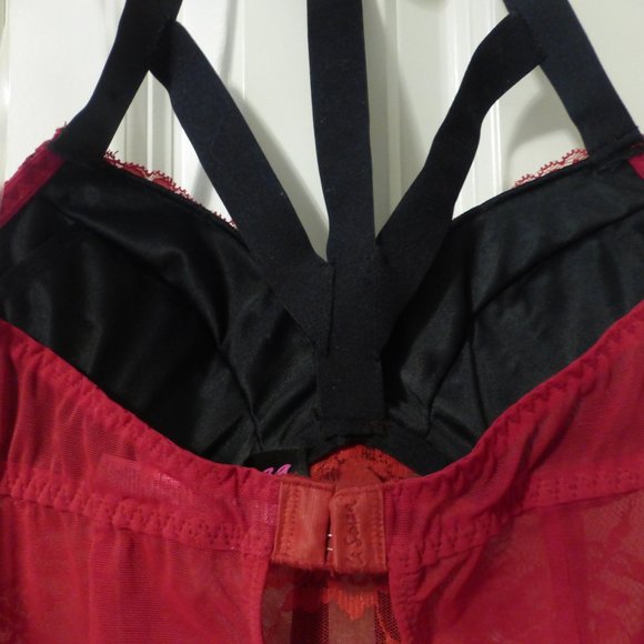 LA SENZA red "sexy Santa" baby doll lace and mesh lingerie - Picture 8 of 12